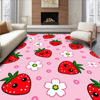 Cute Strawberry Flower Dots Rug