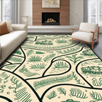 Vintage Train Green Nature Landscape Rug