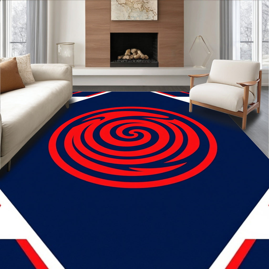 Crimson Swirl Graphic Diamond Rug
