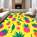 Tropical Pink Pineapple Watermelon Summer Rug
