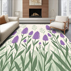 Purple Lavender Field Botanical Garden Rug
