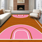 Retro Pink Court Wooden Texture Rug