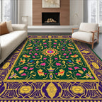 Emerald Jewel Tone Floral Medallion Rug