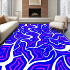 Bold Blue Pink Abstract Flow Rug