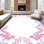 Pink Abstract Organic Bloom Frame Rug