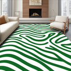 Abstract Green Zebra Stripe Rug