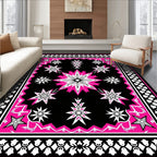 Vivid Pink Star Burst Medallion Rug