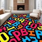 Vibrant Alphabet Soup Scatter Rug