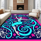 Neon Mermaid Aquatic Swirl Rug