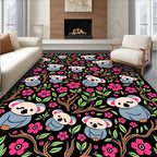 Cute Koala Flowers Background Rug