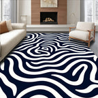 Dark Navy Winding Organic Swirl Rug