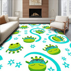 Charming Green Frog Star Medley Rug