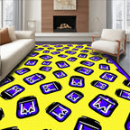 Yellow Blue Purple Funky Jars Rug