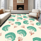 Terra Cotta Teal Abstract Elements Rug