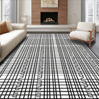 Monochrome Grid Geometric Stair Rug