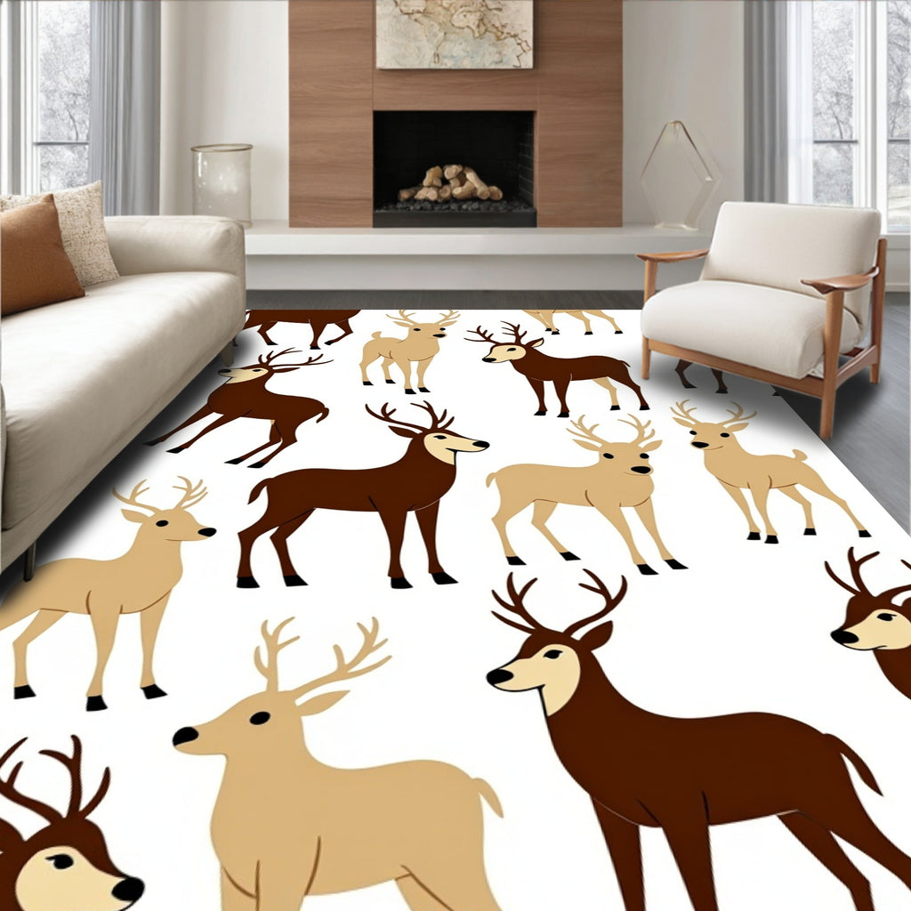 Brown And Tan Deer Herd Rug