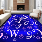 Ethereal Pink Floral Night Sky Rug