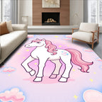 Pink Mane Unicorn Among Clouds Rug