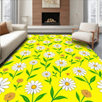 Vibrant Yellow Daisy Field Floral Rug