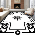 Art Nouveau Floral Central Star Border Rug