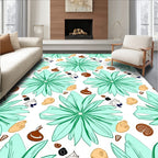Mint Green Blooming Starbursts Scattered Elements Rug