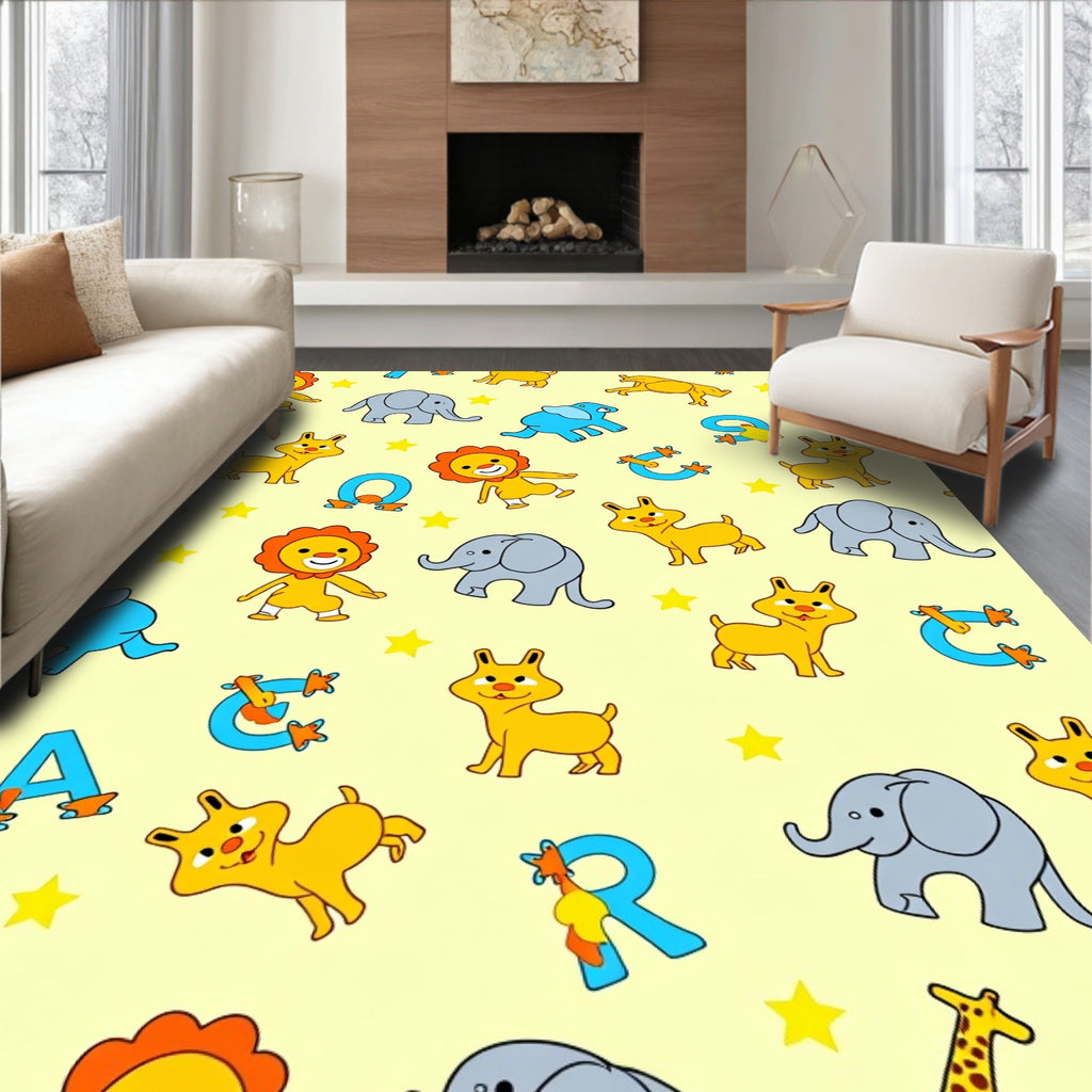 Cute Animal Alphabet Collection Rug