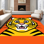 Playful Orange Tiger Face Rug