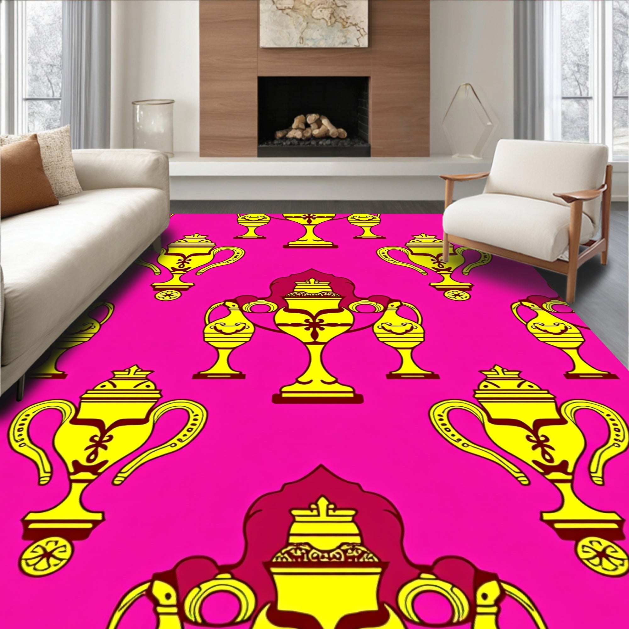 Vibrant Yellow Trophy Repeat Rug