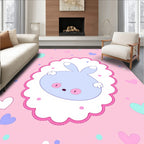 Pastel Pink Blue Bunny Hearts Scatter Rug
