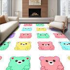 Cute Pastel Teddy Bear Repeating Rug