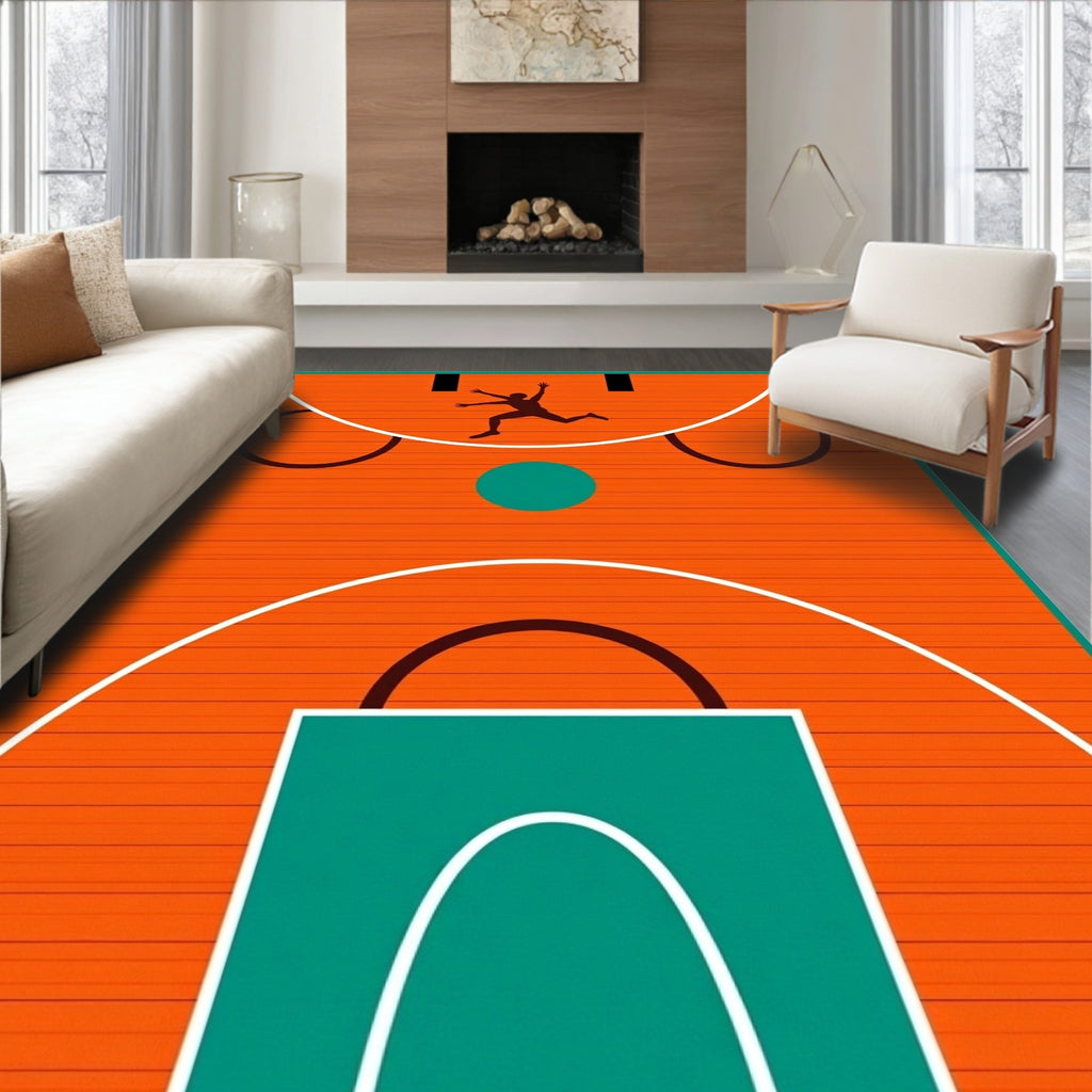 Orange Court Silhouette Runner Rug