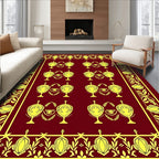 Crimson Gold Laurel Crest Repeating Rug