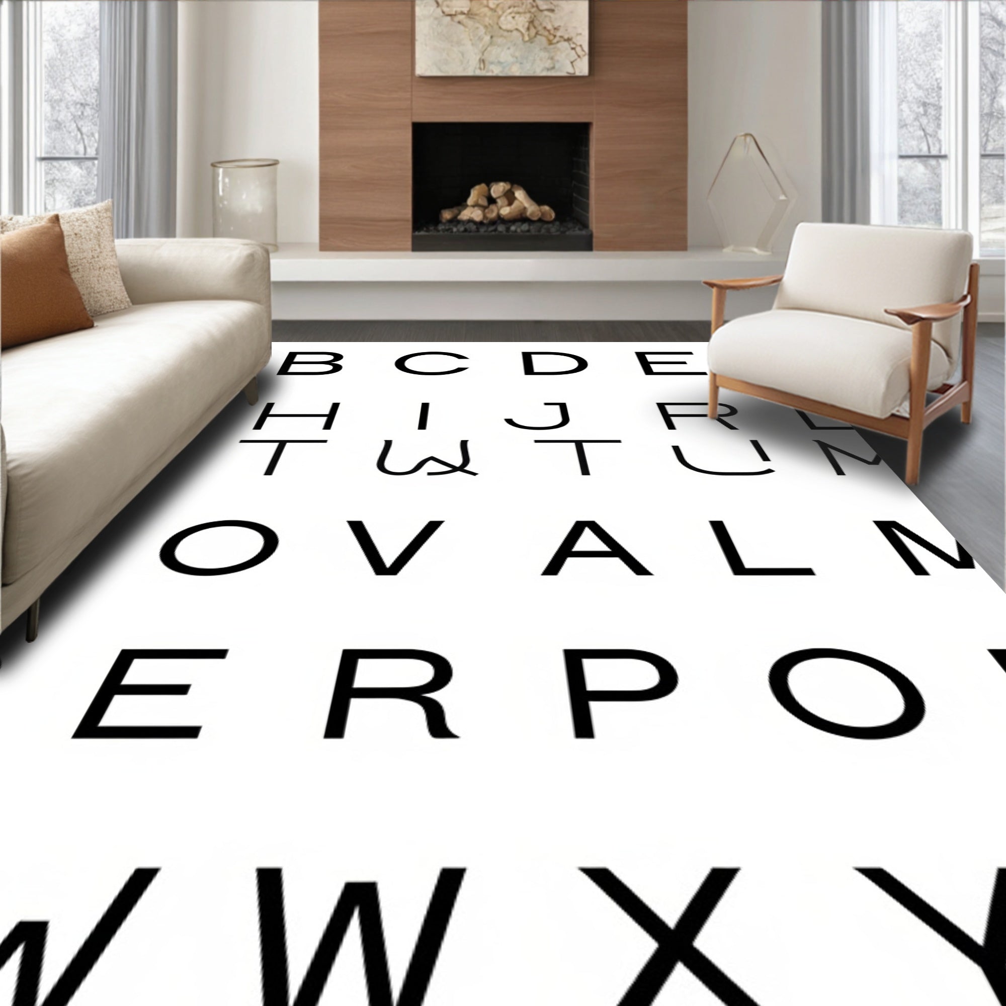 Alphabet Typography Monogrammed Rug