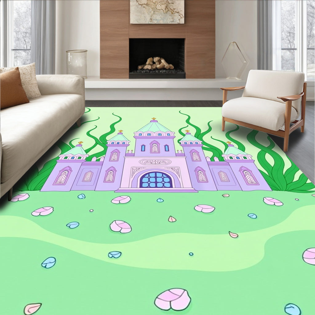 Fantasy Purple Castle Garden Landscape Rug