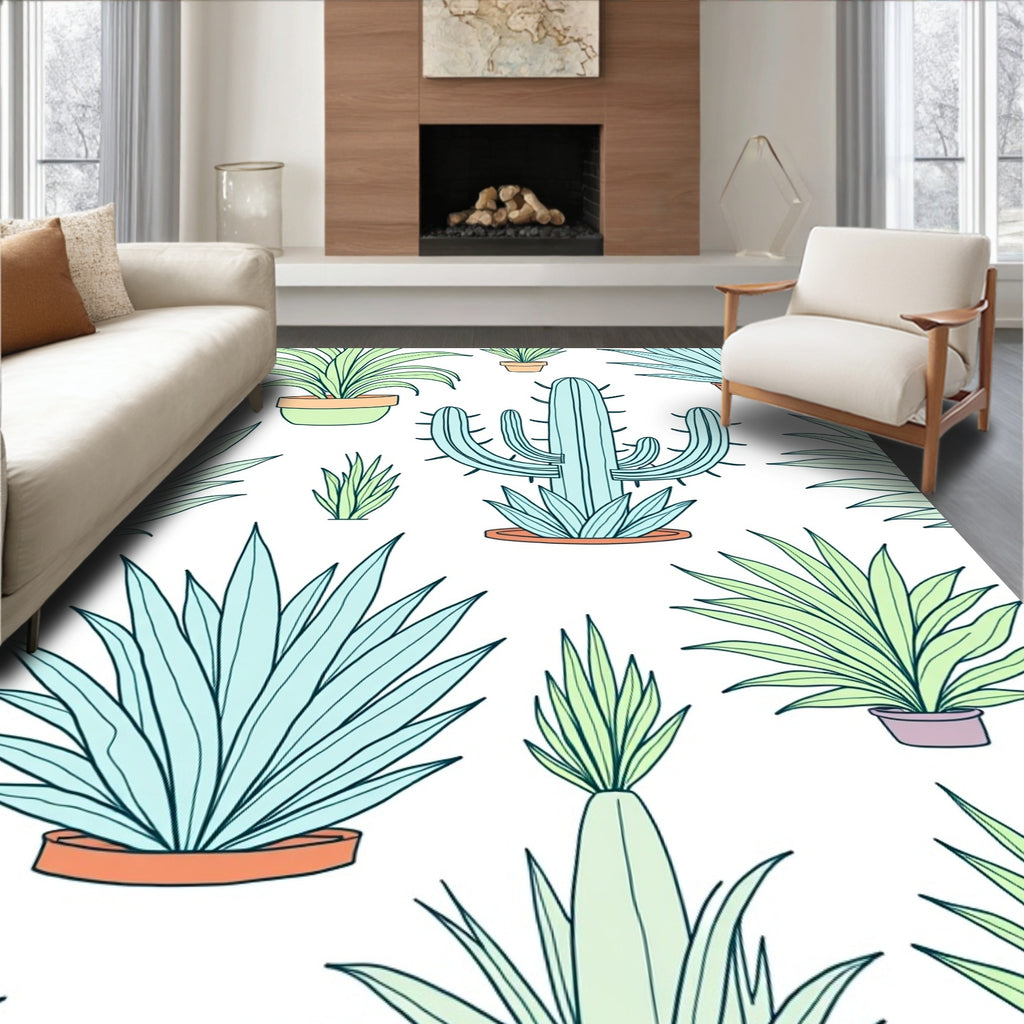 Pastel Succulent Garden Collection Rug