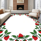 Red Strawberry Vine Border Rug