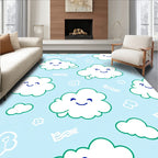 Happy Cloud Blue Sky Whimsical Rug