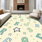 Whimsical Star And Alphabet Background Rug