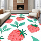 Pink Strawberry Garden Whimsical Rug