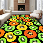 Vibrant Orange Green Yellow Fruit Slices Rug