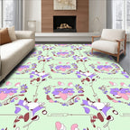 Abstract Lavender and Pink Floral Cluster Rug