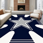 Navy Gray Starburst Frame Rug