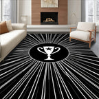 Trophy Starburst Black White Graphic Rug