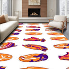 Orange Purple Swirl Abstract Forms Rug