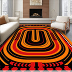 Bold Orange Red Archway Art Rug