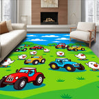 Farm Friends Tractors And Chicks Rug
