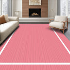 Pink Vertical Stripe Square Frame Rug