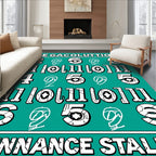Bold Retro Numbers Repeating Graphicb Rug