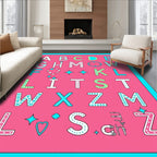 Playful Alphabet Garland Bright Pink Rug