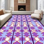 Purple Blue Geometric Lattice Rug